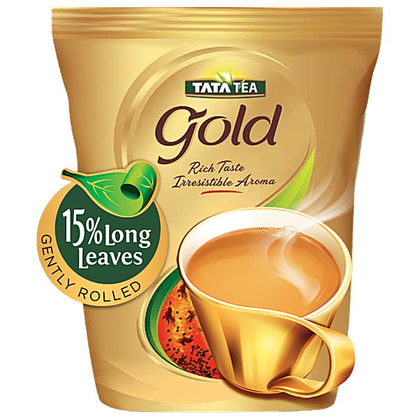 Tata Tea Gold Assam Tea - With Gently Rolled Aromatic Long Leaves Black Tea, 19 g
