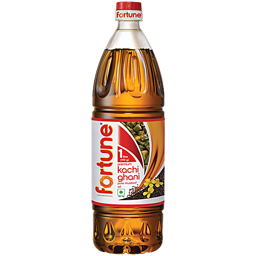 Fortune Premium Kachi Ghani Pure Mustard Oil, 1 L Bottle