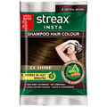 Streax Shampoo Hair Colour - Almond Oil & Noni Extract, 18 ml Natural Brown