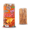 Jar of Toast Biscuits with visible branding on a white background