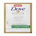 Dove Hair Fall Rescue Conditioner packet on a white background