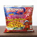Packaged snack with colorful label on a wooden surface