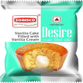 Sobisco Desire cream filled cake packaging with vanilla cake and cream filling visible.