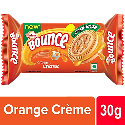 Sunfeast Bounce Orange Creme Cookies, 30 g