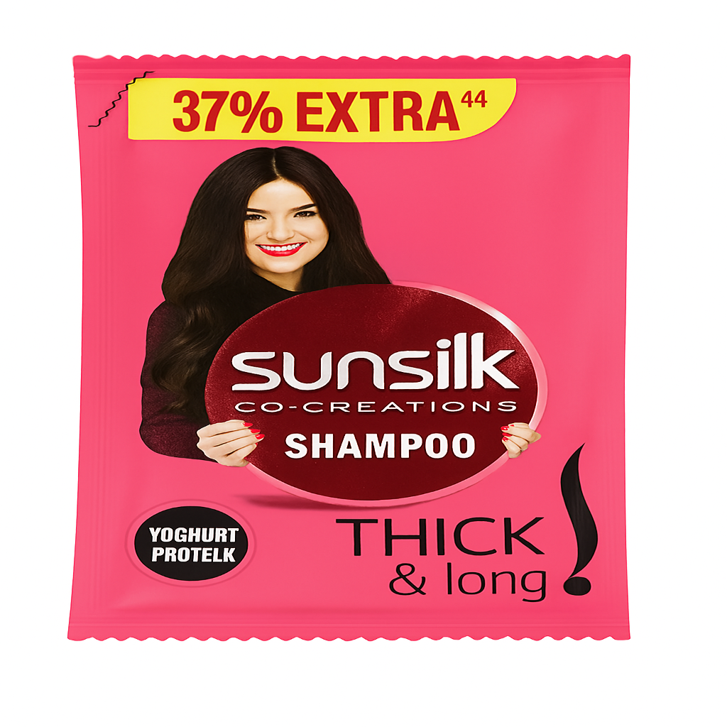 5 Sachet of ₹1 Sunsilk Thick & Long Shampoo Pouch, 27.5 ml