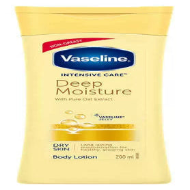 Vaseline Intensive Care Deep Moisture body lotion packaging on a white background