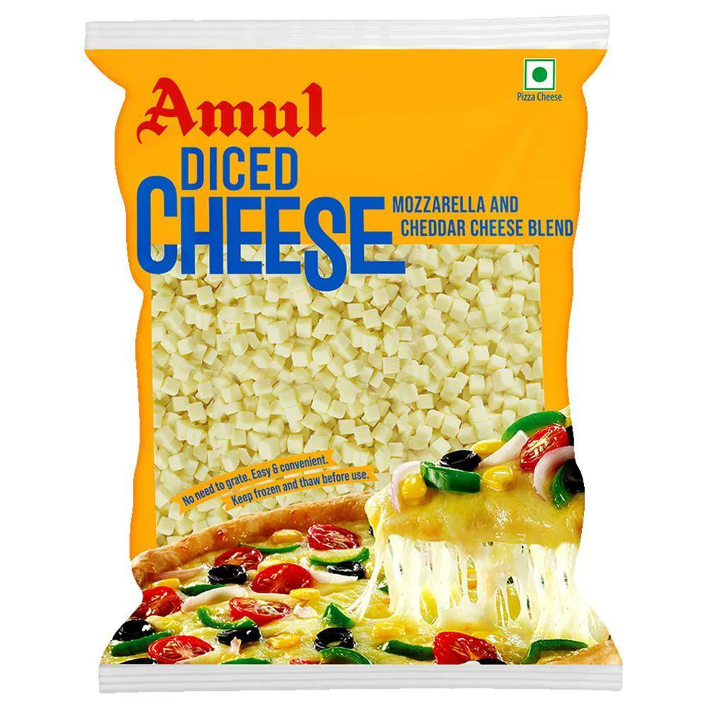 Amul Mozzarella & Cheddar Diced Cheese Blend Pack of,  200 g